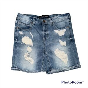 Express light wash distressed Bermuda shorts size 2